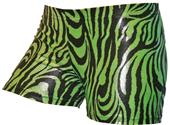 Gem Gear Compression Green Metallic Zebra Shorts