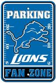 BSI NFL Detroit Lions Fan Zone Parking Sign BSI NFL Detroit Lions Fan Zone Parking Sign