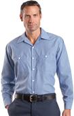 Red Kap Long Sleeve Striped Industrial Work Shirt