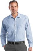 Red Kap Long Sleeve Striped Industrial Work Shirt