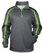 Badger Sport Polyester Fusion Quarter Zip Pullover Badger Sport Polyester Fusion Quarter Zip Pullover