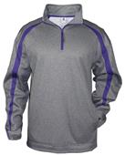 Badger Sport Polyester Fusion Quarter Zip Pullover Badger Sport Polyester Fusion Quarter Zip Pullover