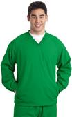 Sport-Tek Mens V-Neck Raglan Wind Shirt