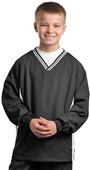 Sport-Tek Youth Tipped V-Neck Raglan Wind Shirt