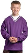 Sport-Tek Youth Tipped V-Neck Raglan Wind Shirt