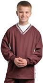 Sport-Tek Youth Tipped V-Neck Raglan Wind Shirt