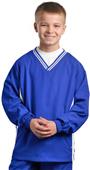 Sport-Tek Youth Tipped V-Neck Raglan Wind Shirt