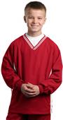 Sport-Tek Youth Tipped V-Neck Raglan Wind Shirt
