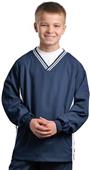 Sport-Tek Youth Tipped V-Neck Raglan Wind Shirt