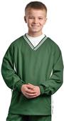 Sport-Tek Youth Tipped V-Neck Raglan Wind Shirt