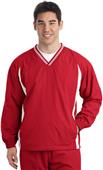 Sport-Tek Mens Tipped V-Neck Raglan Wind Shirt
