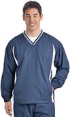 Sport-Tek Mens Tipped V-Neck Raglan Wind Shirt