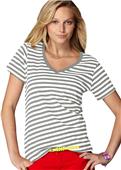Anvil Women's Sheer Stripe V-Neck T-Shirts