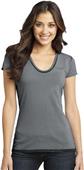 District Juniors Faded Rounded Deep V-Neck Tee