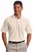 Port Authority Mens EZCotton Pique Pocket Polo