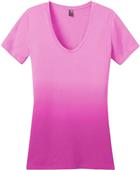 District Made Ladies' Dip Dye Rounded Deep V-Neck