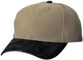 Two-Tone Brushed Twill Cap with Suede Visor