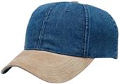 Two-Tone Brushed Twill Cap with Suede Visor