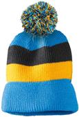 District Vintage Striped Beanie with Removable Pom