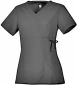 Maevn Gravity Fashion Y-Neck Mock Wrap Scrub Top