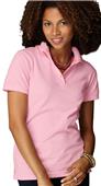 Anvil Pink Women's Ring Spun Pique Knit Polos