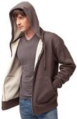 Independent Trading Mens Thermal Sherpa Zip Hoodie