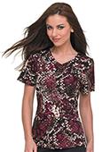 Landau Womens Rounded VNeck Sandlewood Scrub Tunic