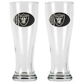 NFL Oakland Raiders 2 Pc Classic Pilsner Glass Set