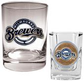 MLB Milwaukee Brewers Rocks Glass & Shot Glass Set