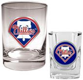 MLB Phillies Rocks Glass & Shot Glass Set