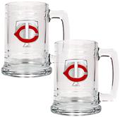 MLB Minnesota Twins 2pc Glass Tankard Set