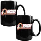 NFL Washington Redskins Black Ceramic Mug-Set of 2