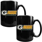 NFL Green Bay Packers Black Ceramic Mug (Set of 2)
