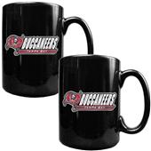 NFL Tampa Bay Buccaneers Black Ceramic Mug Set