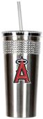 MLB LA Angels Stainless Bling Tumbler W/Straw