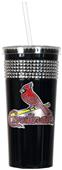 MLB Cardinals Black Bling Tumbler w/Straw