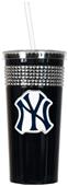 MLB NY Yankees Black Bling Tumbler w/Straw