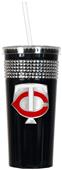 MLB Minnesota Twins Black Bling Tumbler w/Straw