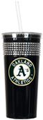 MLB Oakland A's Black Bling Tumbler w/Straw