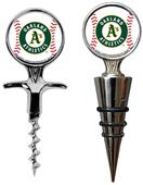 MLB Oakland A's Cork Screw & Bottle Topper Set