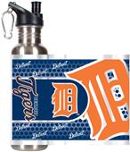 MLB Detroit Stainless Steel Water Bottle 360 Wrap