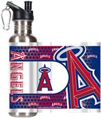 MLB Angels Stainless Steel Water Bottle 360 Wrap