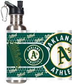 MLB Oakland Stainless Steel Water Bottle 360 Wrap
