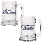 MLB Milwaukee Brewers 2pc Glass Tankard Set