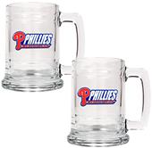 MLB Philadelphia Phillies 2pc Glass Tankard Set