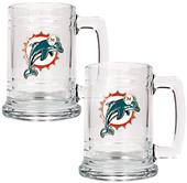 NFL Miami Dolphins 2pc Glass Tankard Set
