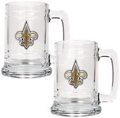 NFL New Orleans Saints 2pc Glass Tankard Set