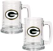 NFL Green Bay Packers 2pc Glass Tankard Set