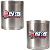 MLB Red Sox 2pc Stainless Steel Can Holder Set