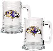 NFL Baltimore Ravens 2pc Glass Tankard Set